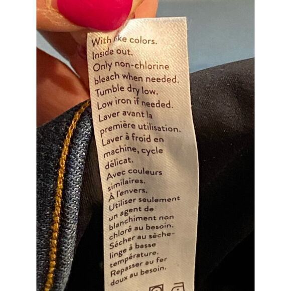 Spanx Distressed Ankle Skinny Jeans Size Small Petite Dark Wash Pull-On Raw Hem - Picture 5 of 6